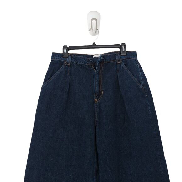 REFORMATION Women 28 Miami Pleated Trouser Jeans Tatum Blue Denim Wide Leg FLAW - Picture 3 of 9